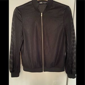 ZARA Perforated Bomber Jacket XS